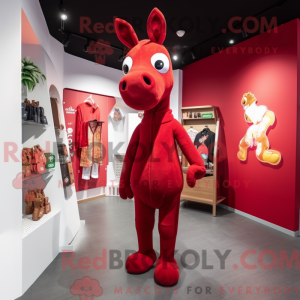 Red Giraffe mascot costume...