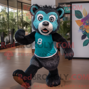 Teal Spectacled Bear mascot...