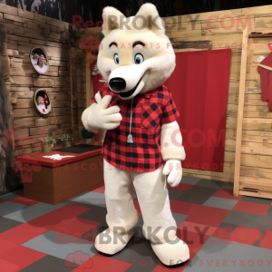 Crème Wolf-mascottekostuum...