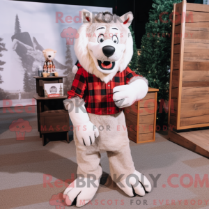 Crème Wolf-mascottekostuum...