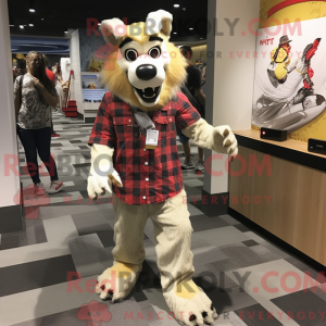 Crème Wolf-mascottekostuum...