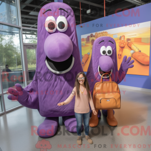 Purple Hot Dog mascot...