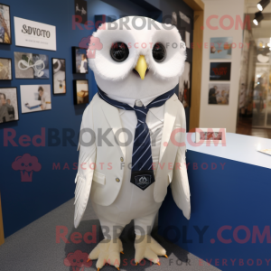 Witte Uil mascotte kostuum...