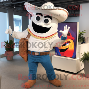 Hvid Fajitas maskot kostume...