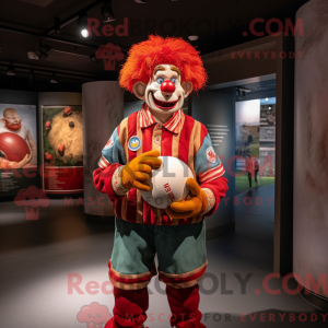 Rode clown mascottekostuum...