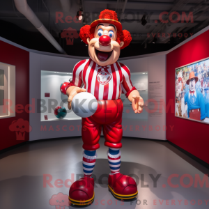 Red Clown mascot costume...