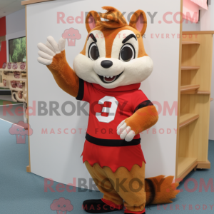 Red Chipmunk maskot kostume...