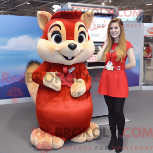 Red Chipmunk maskot kostume...