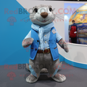 Sky Blue Otter mascotte...