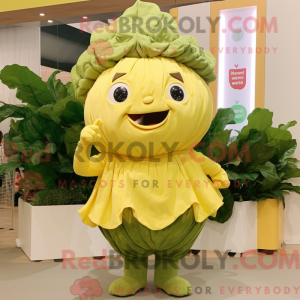 Gold Cabbage maskot kostume...