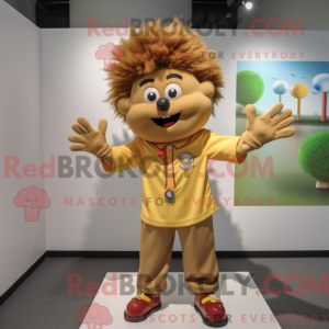 Gold Juggle maskot kostume...