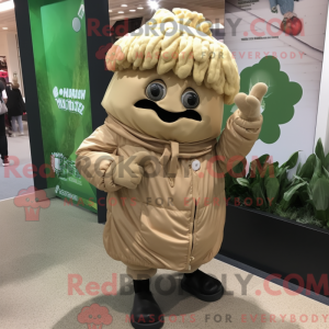 Tan Cabbage mascottekostuum...