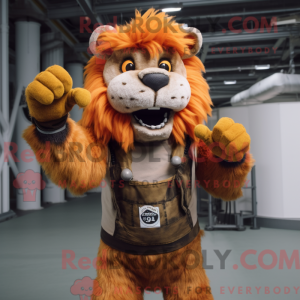 Rust Lion-maskotdraktfigur...