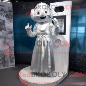 Sølv Phone maskot kostyme...
