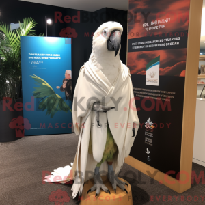 Witte Ara mascottekostuum...