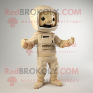 Beige tv maskot kostume...