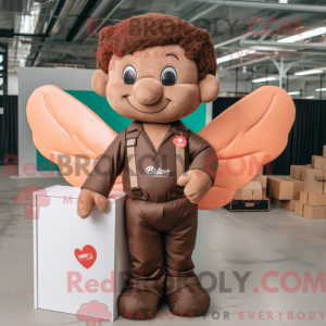 Brown Cupid mascot costume...