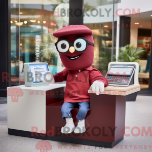 Maroon TV-maskotdraktfigur...