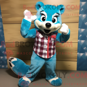 Himmelblå Marten maskot...