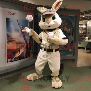 Beige Wild Rabbit mascot...