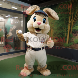 Beige Wild Rabbit maskot...