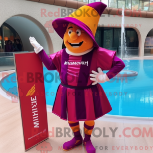 Magenta mascottekostuum van...