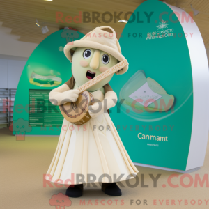 Cream Celtic Harp maskot...