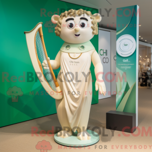 Cream Celtic Harp maskot...