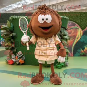 Brown Tennis Racket mascot...