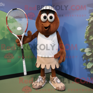 Brown Tennis Racket mascot...