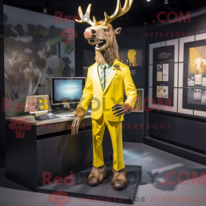 Gul irsk elg maskot kostume...