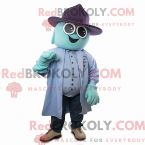 Teal Grape maskot kostume...
