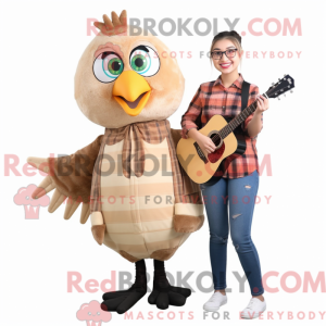 Beige påfugl maskot kostyme...