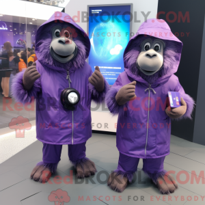 Lilla bavian maskot kostume...