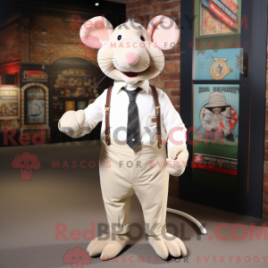 Cream Rat maskotdraktfigur...