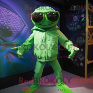 Grønn krabbmaskotdraktfigur...