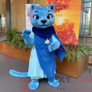 Himmelblå Jaguarundi maskot...