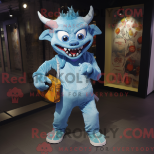 Cyan Demon-maskotdraktfigur...