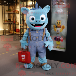 Cyan Demon-maskotdraktfigur...