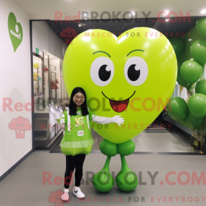 Lime Green Heart Shaped...