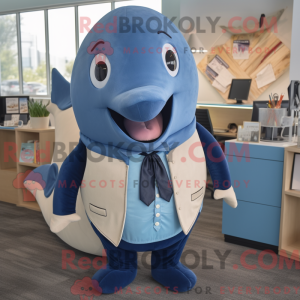 Tan Blue Whale maskot...