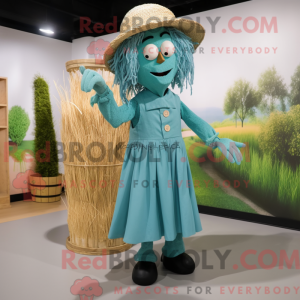 Cyan fugleskræmsel maskot...