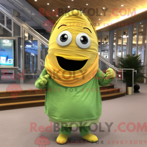 Gold Agurk-maskot drakt...