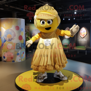 Gold Juggle maskot kostume...