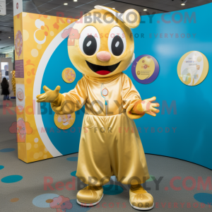 Gold Juggle maskot kostume...