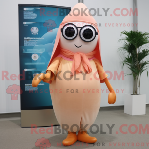 Peach Squid mascottekostuum...