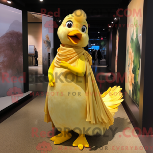 Gul Gosling maskot kostume...
