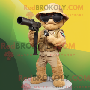 Tan Sniper mascottekostuum...