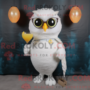 Hvid ugle maskot kostume...