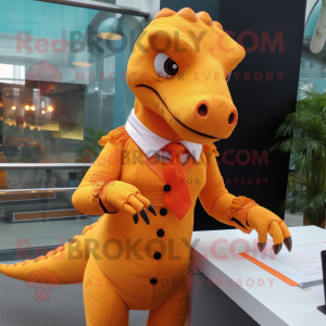 Orange Tyrannosaurus maskot...